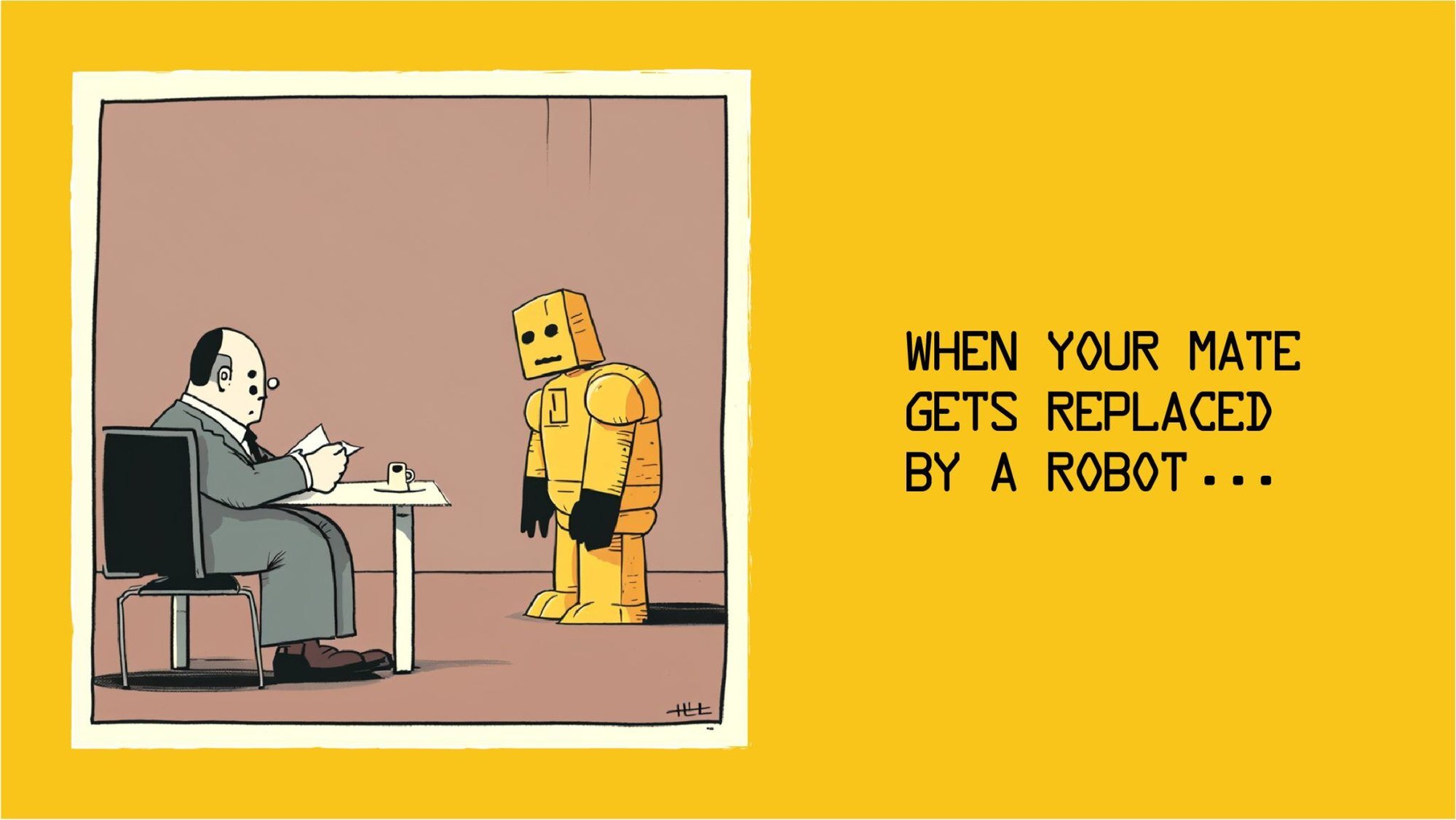 A robot replaces a human at work