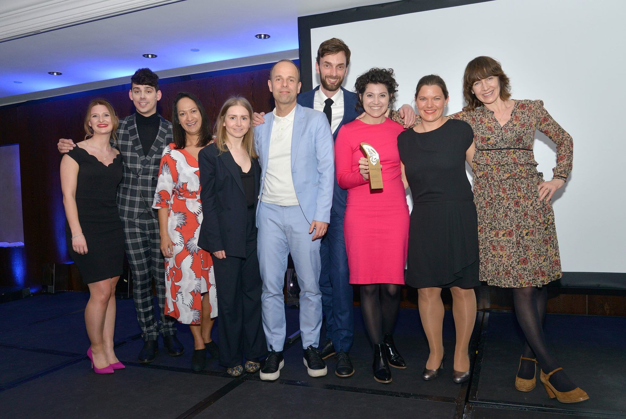 The team on the night celebrating the awards The team on the night celebrating the awards