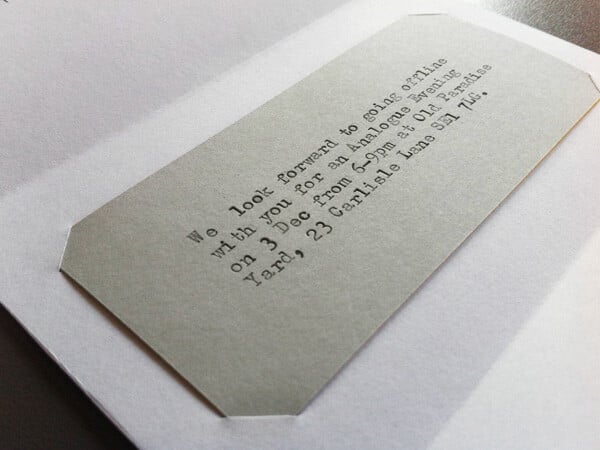 An engraved invitation