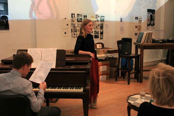 Guests around the piano