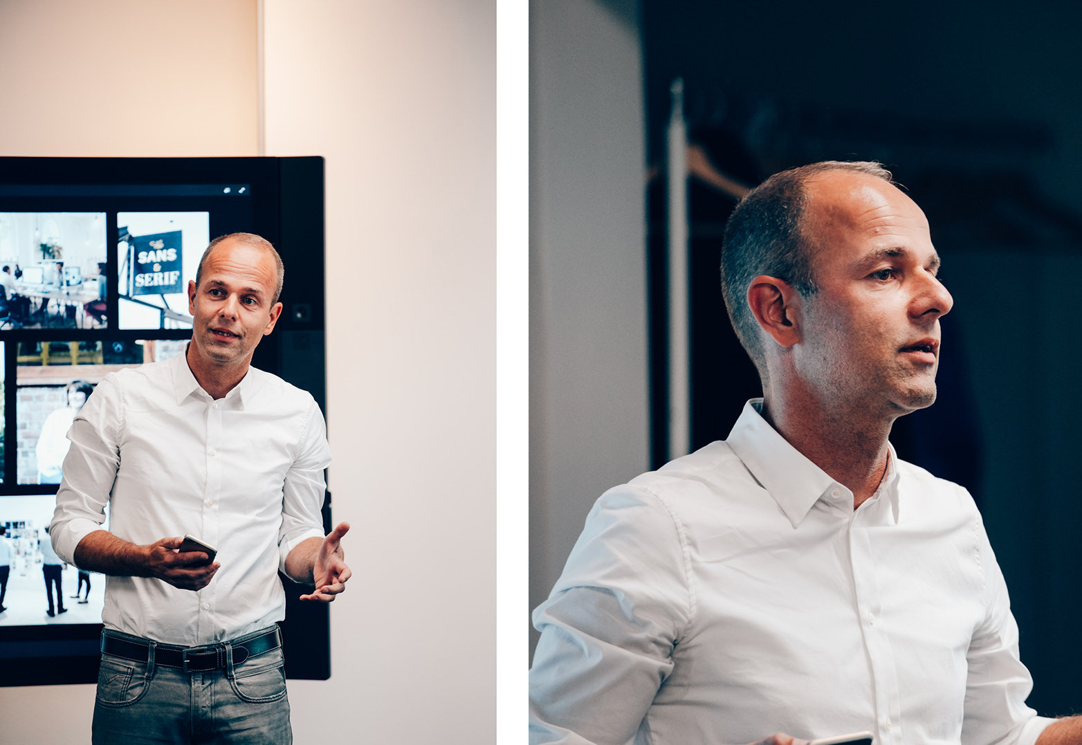 Close ups of Gilmar giving a talk